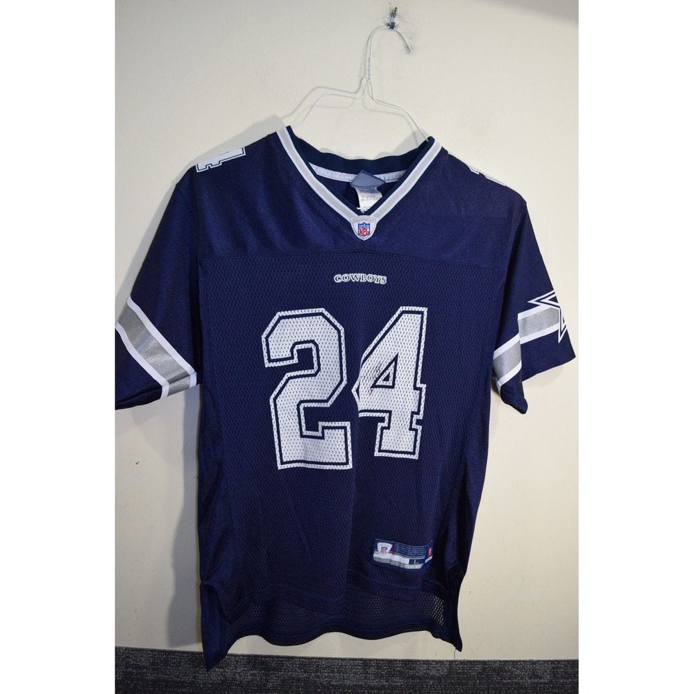 Vintage Dallas Cowboys Barber 24 Reebok Mesh Football Jersey Shirt BOYS L 14 16